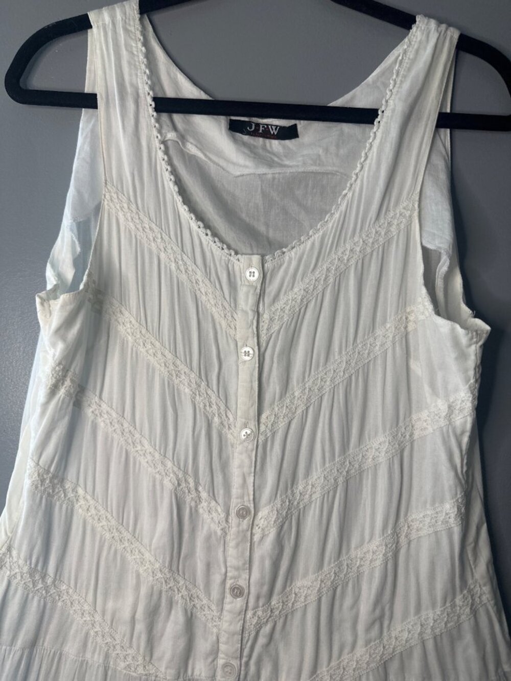 JFW White Milkmaid Cottagecore Dress Sleeveless Romantic Sundress Size M - Picture 2 of 7